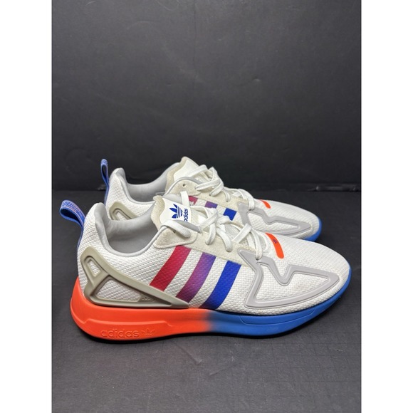 Adidas ZX 2K Flux Training Shoes #FX2044 White Royal Blue Solar Red Mens Sz 9 - Picture 3 of 7